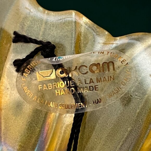 Handmade Turkey Akcam Iridescent Frosted Glass Flower Bowls Candle Holders - Picture 8 of 9